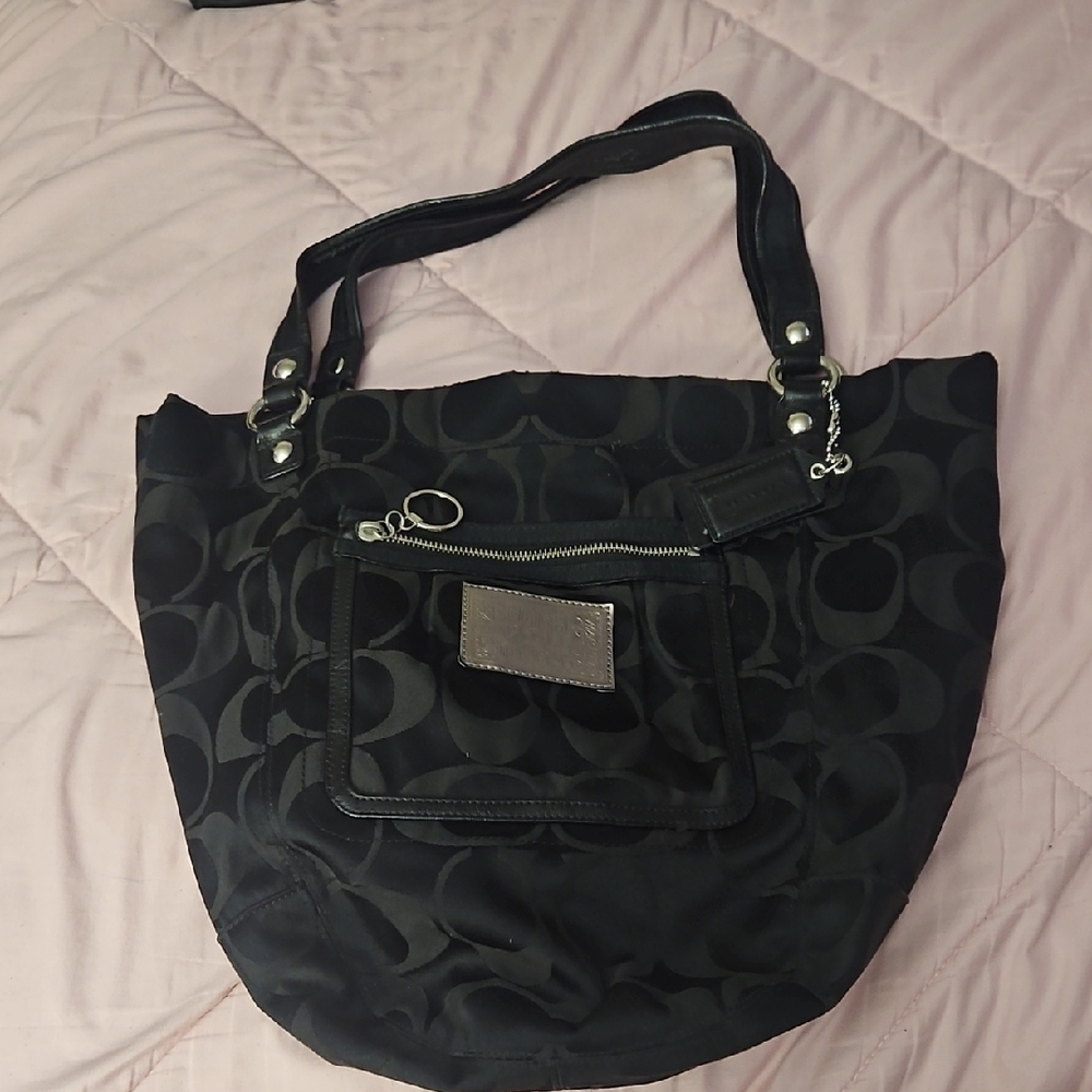 Coach Black Signature Tote Bag